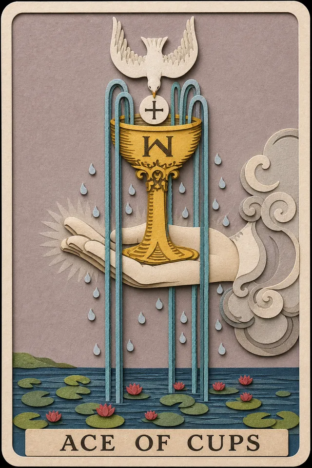 Ace of Cups card, upright