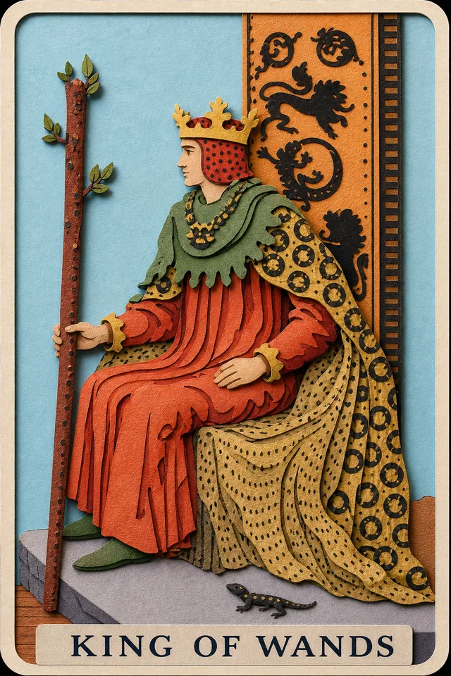 King of Wands card, upright
