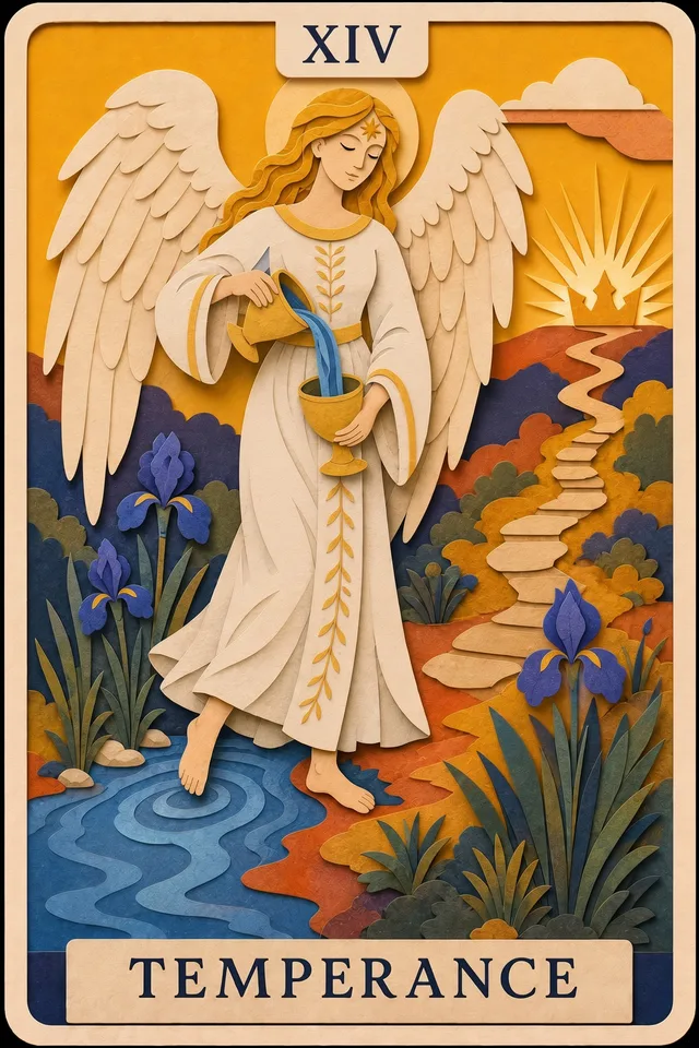 Temperance card, upright