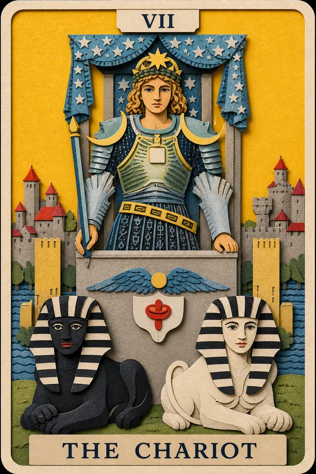 The Chariot card, upright
