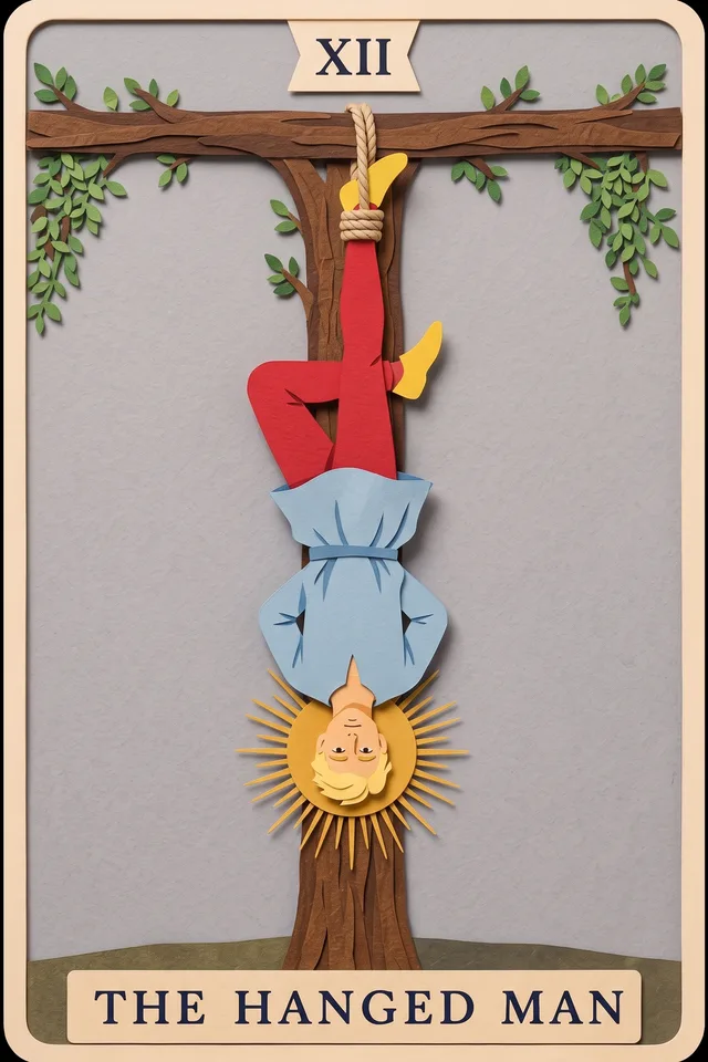 The Hanged Man card, upright
