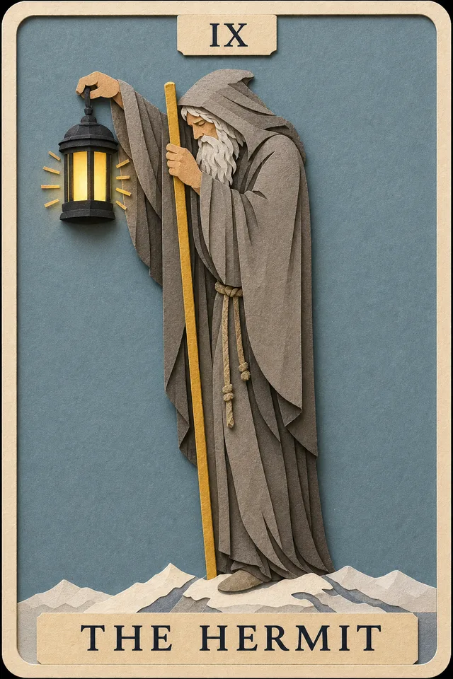 The Hermit card, upright