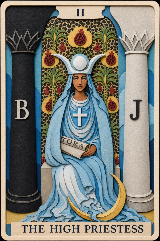 The High Priestess card, upright