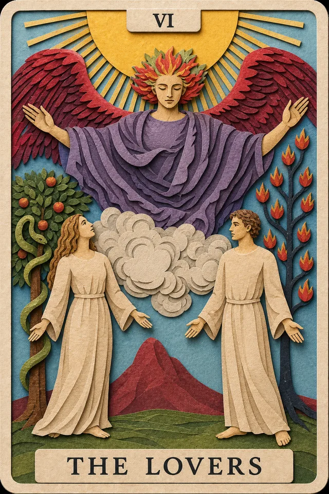 The Lovers card, upright